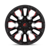 FUEL OFFROAD - FLAME 6 GLOSS BLACK MILLED WITH RED | Red