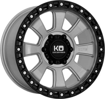 KING OFFROAD - ARMOR SILVER BRUSHED FACE SATIN BLACK LIP | Silver